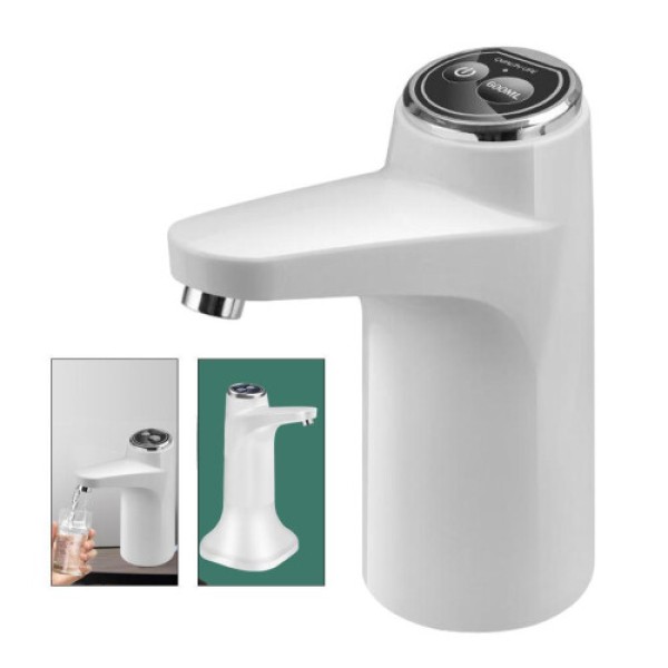 (Putih) Dispenser Pompa Air Listrik Otomatis Pengisian USB yang Praktis untuk